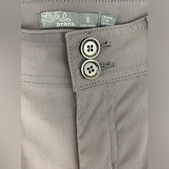 PRANA Halle Straight Leg Roll Up Pant Hiking Outdoors Coal Gray Size 8 - Picture 6 of 9